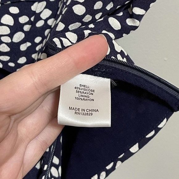 Privacy Please Siena Blue Polka Dotted Cropped Cut Out Top size Large - Picture 9 of 9